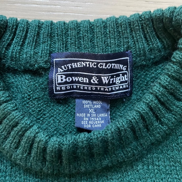 NWOT Bowen & Wright 100% Wool Men's Green Sweater XL - Picture 6 of 8